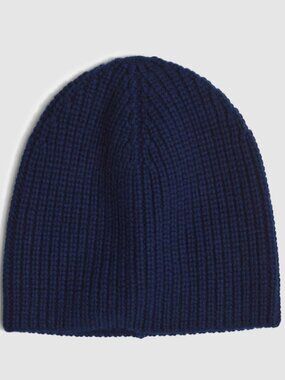 New Madewell Semifitted Beanie In Wool Blend Midnight Navy
